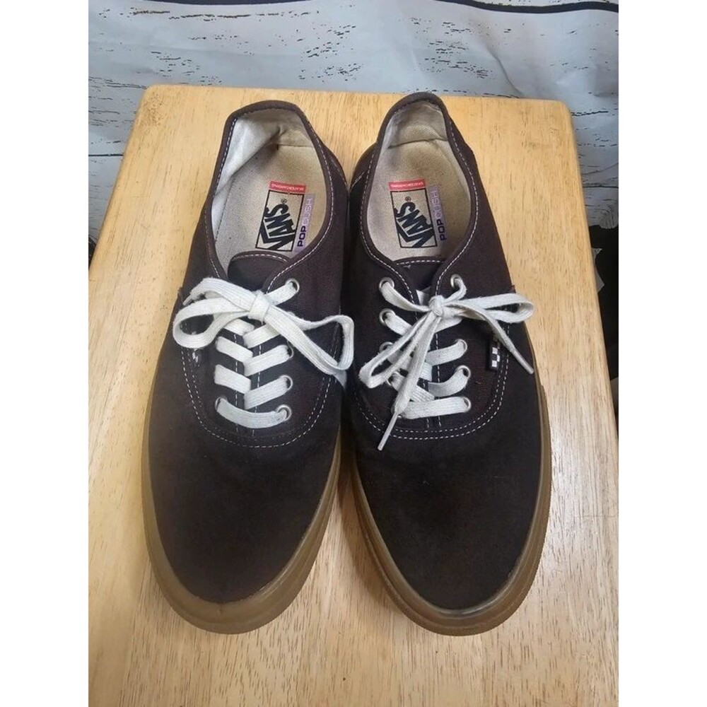 Vans Skate Authentic Brown Gum PopCush Suede Sneakers Men’s Size 12